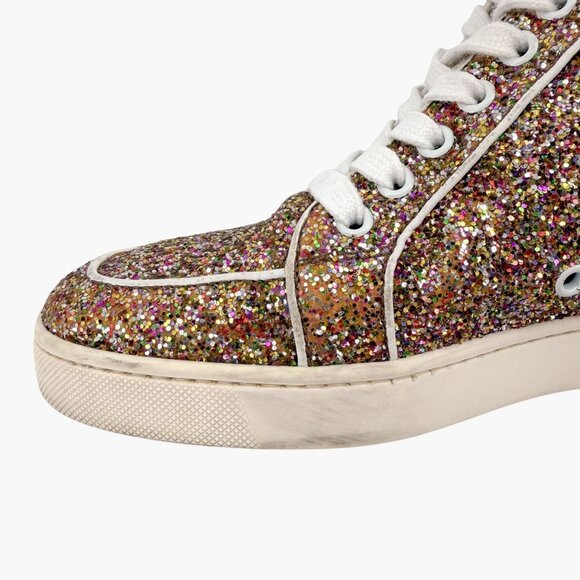 Christian Louboutin Rantus Orlato Glitter High Top Sneakers Size 38 US 8 Women's - Picture 11 of 16